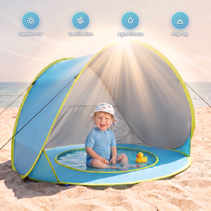 Carpa de playa con piscina para bebés