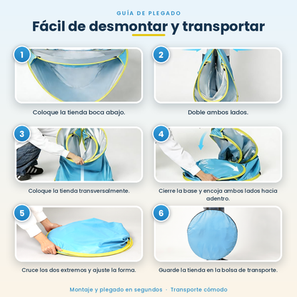 Carpa de playa con piscina para bebés